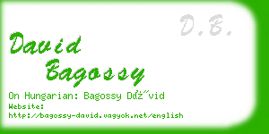 david bagossy business card